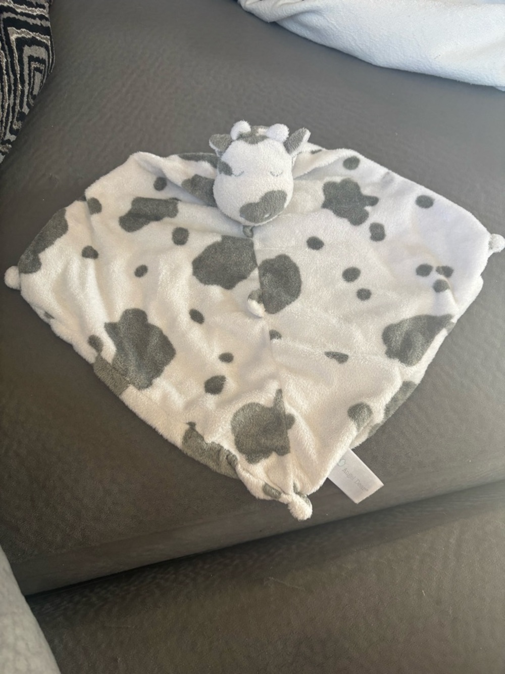 Plush Cow Comforter Lovey in Gray and White - Kids Accessories